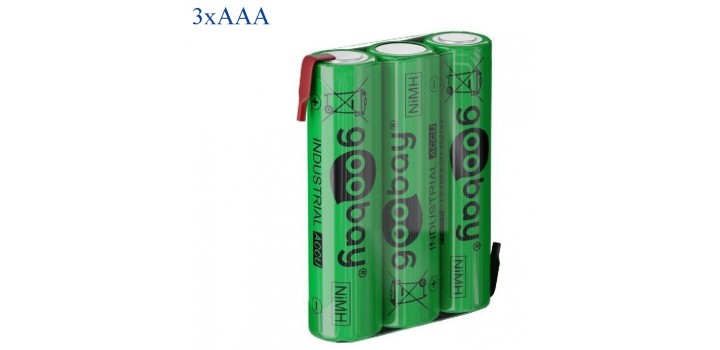 PACCO BATTERIA 3xAAA 800mAh 3,6V NI-MH DA SALDARE