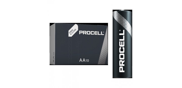 10 AA STILO 1.5V DURACELL PROCELL ALKALINE BOX