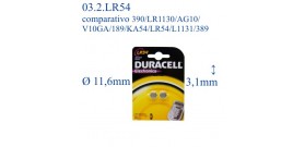 LR54 B2 ALKALINA1.5V DURACELL(389-390-SR1130-L1131)