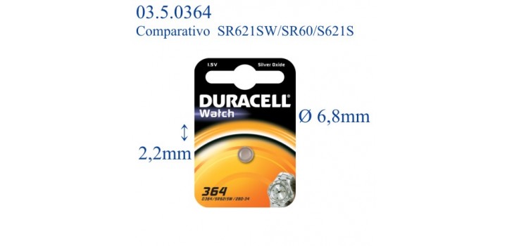 364 B1 ossido argento 1.5v DURACELL