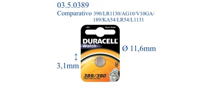 389/390 B1 ossido argento 1.5v DURACELL