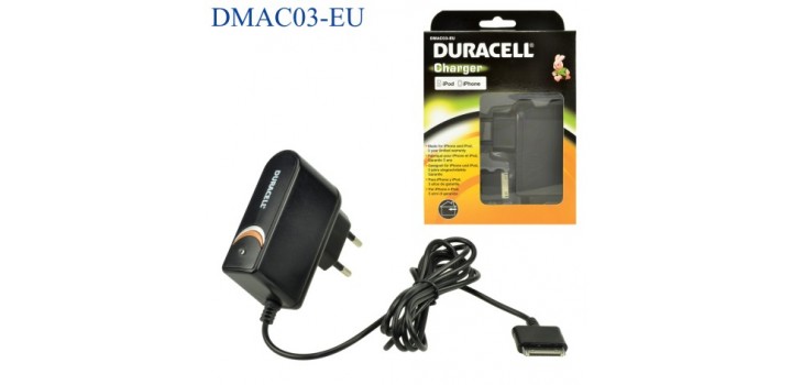 DURACELL CHARGER CAVO SPINA 10A a APPLE 30 PIN NERO 1A 1mt