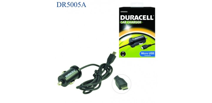 DURACELL CAR CHARGER CAVO AUTO a MICROUSB NERO 12V 1A 1mt OF