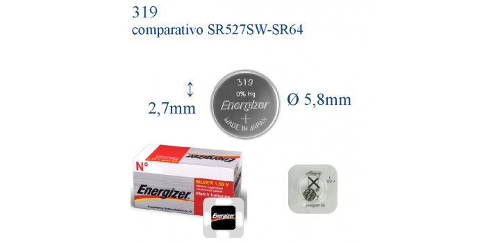 319 ossido argento 1,55v ENERGIZER (SR527SW-SR64)