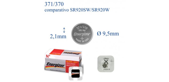 371-370 ossido argento 1.55v ENERGIZER SR920SW/SR920W