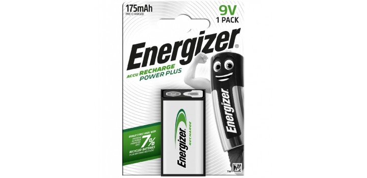 9V B1 TRANSISTOR 9V 175mAh PRE-CARICA NI-MH RICAR.ENERGIZER