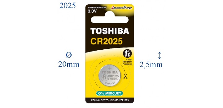CR2025 B1 3V LITIO TOSHIBA (DL2025/ECR2025)