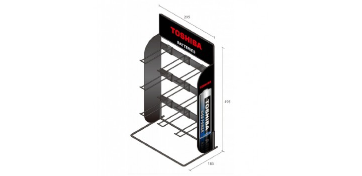 ESPOSITORE VUOTO TOSHIBA BATTERIE 9 GANCI 29,5x49,5x1,85cm