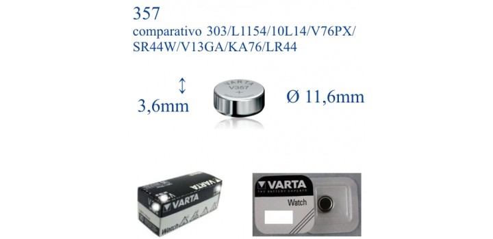 V357 ossido argento HD 1.55v VARTA(280-03/280-08/303/SR1154)