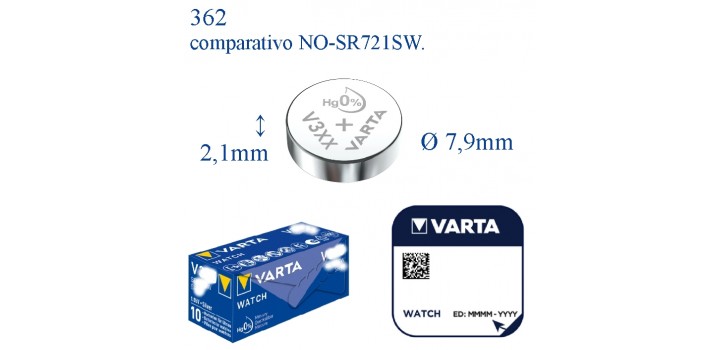 V362 ossido argento 1.55v VARTA