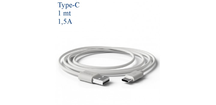 CAVO DA USB A TYPE-C BIANCO 1.5A 1mt PVC GROOVY E6,99