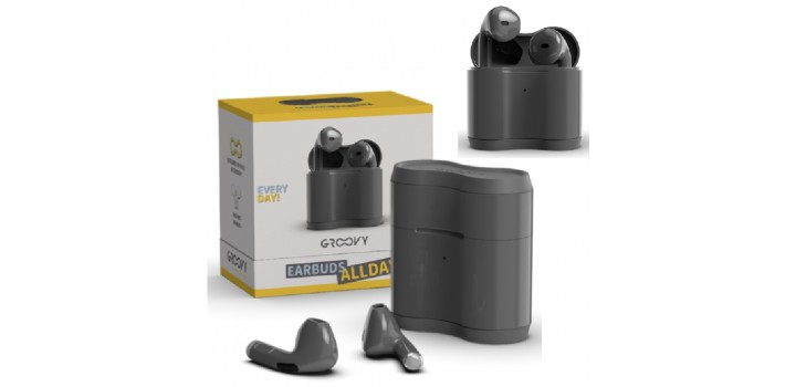 AURICOLARE TWS EARBUDS ALLDAY GREY GROOVY