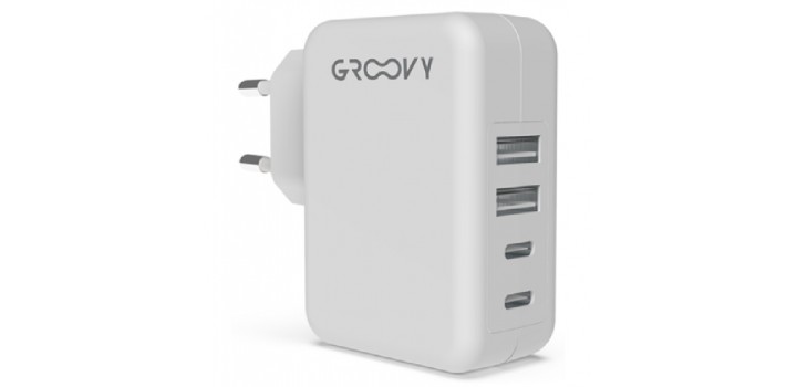 CARICATORE ALIMENTATORE 4 PORTE 2xUSB+2-C 24W 5V 4,8A