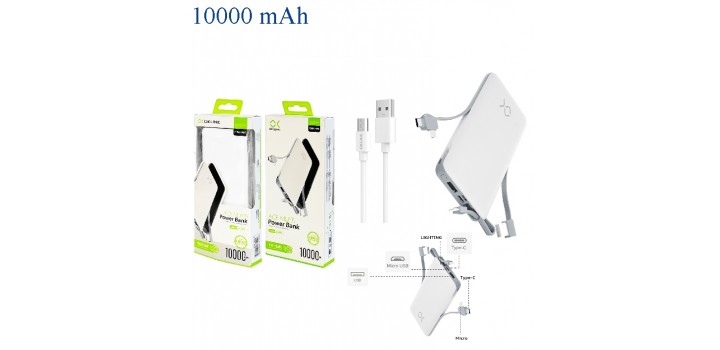 POWERBANK 10000mAh OUT USB2.0A+TYPE-C+MICRO+LIGHTNING 3in1 B