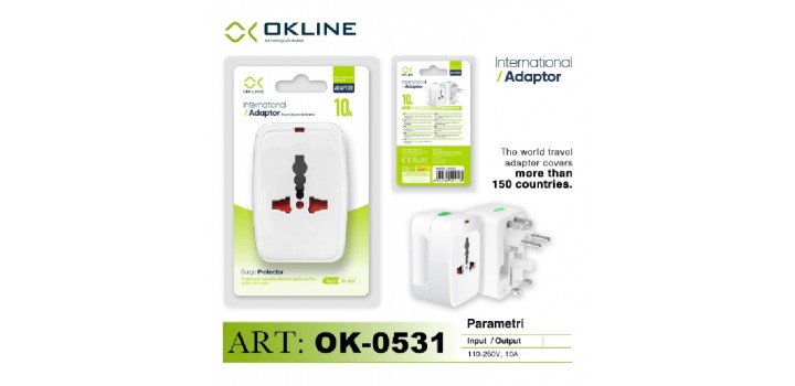 ADATTATORE INTERNAZIONALE 110-250V BIANCO