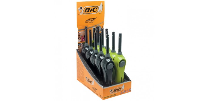 10 ACCENDIGAS BIC MULTI MEGA FIAMMA 19cm