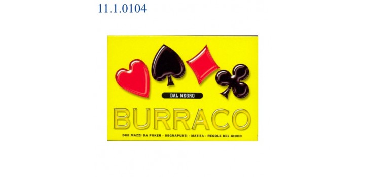 CARTE DA GIOCO DAL NEGRO BURRACO DE LUXE PLASTICA 55+55