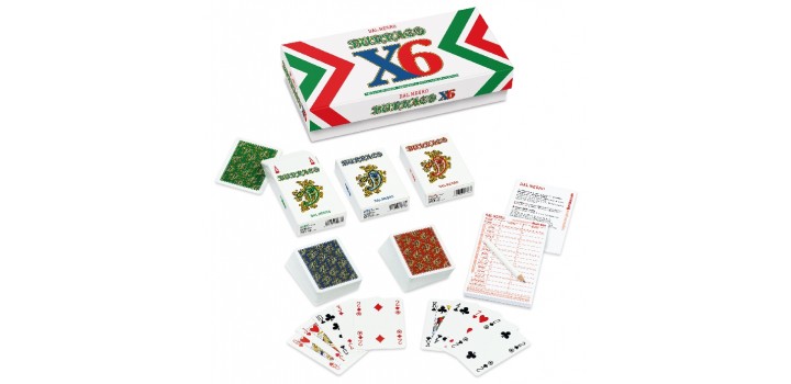 CARTE DA GIOCO DAL NEGRO BURRACO X6 LEGNO EXTRA 3x55