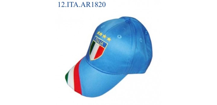 CAPPELLINO C/RICAMO SCUDETTO ITALIA 4 STELLE BLU