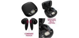 AURICOLARE BLUETOOTH TOUCH NERO + MICROFONO WIRELESS G60