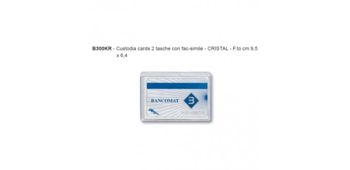 100 CUSTODIE CARD 2 TASCHE TRASPARENTE CRISTAL