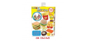 SET PLASTILINA FAST FOOD 4 BAR. 19x14cm C/ACCESSORI