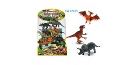 BUSTA ANIMALI DINOSAURI 10pz CON POSTER