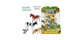 ANIMALI FATTORIA 10pz BUSTA C/POSTER