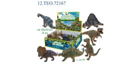 DISPLAY 12 ANIMALI DINOSAURI ASSORTITI 20cm®