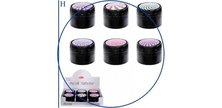 1 GRINDER METALLO TONDO NERO PSICO 4sc.°6,3x4,3cm ATOMIC