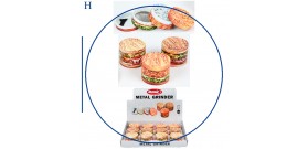 1 GRINDER METALLO TONDO 3D HAMBURGER 4sc.°5x3,7cm ATOMIC