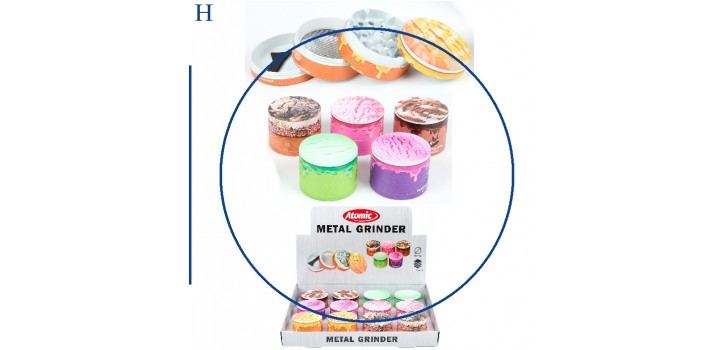 1 GRINDER METALLO TONDO 3D CREAM D.4sc.°5x3,7cm ATOMIC