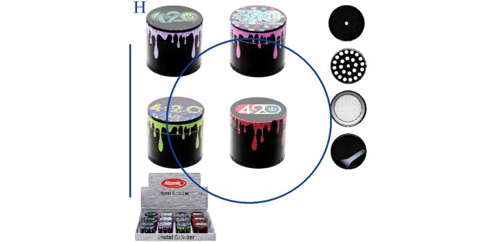 1 GRINDER METALLO TONDO 4:20 4sc.°4x3,7cm