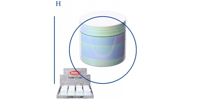 1 GRINDER METALLO TONDO BIANCO MARMO.4sc.°4x3,8cm ATOMIC