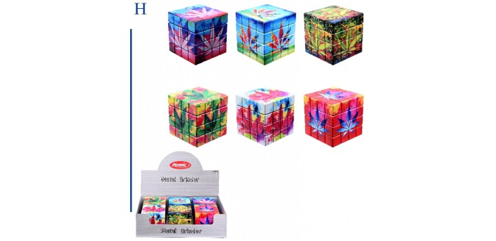 1 GRINDER METALLO CUBO FOGLIA 6c.4sc.4,5cm ATOMIC