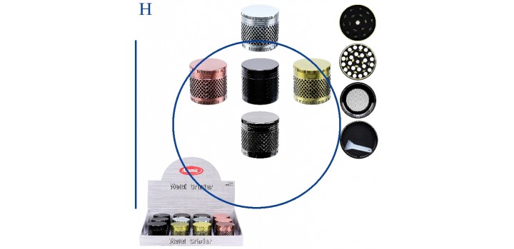 1 GRINDER METALLO TONDO MODERN DESIGN 4sc.°4x3,8cm ATOMIC