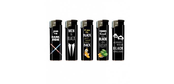 50 ACCENDINI ATOMIC MAXI F11 PIEZO RICAR.BLACK MOOD