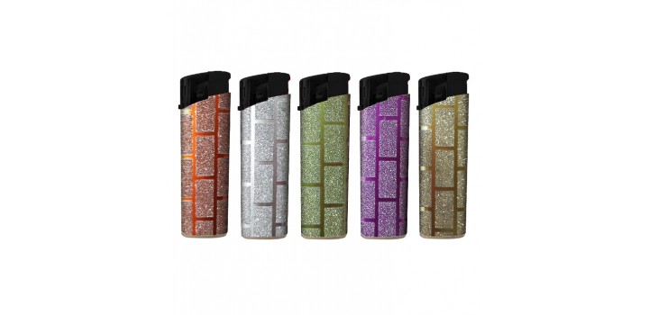 50 ACCENDINI ATOMIC MAXI F11 PIEZO RICAR.GLITTER SQUARE