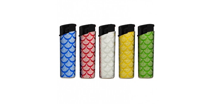 50 ACCENDINI ATOMIC MAXI F11 PIEZO RICAR.GLITTER DROPS