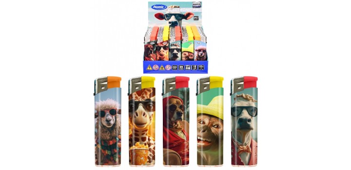 50 ACCENDINI ATOMIC MAXI F11 PIEZO RICAR.ANIMALI SIMPATICI