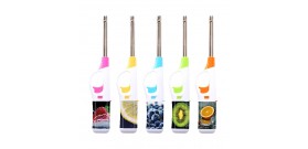 20 ACCENDIGAS ATOMIC PIEZO RICARICABILI FRUTTA 24cm DISPLAY