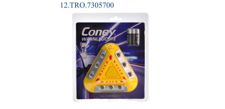 9LED EMERGENZA CONEY TRIANGOLO MAGNETE 14x14cm(3xAAAincl.)x1