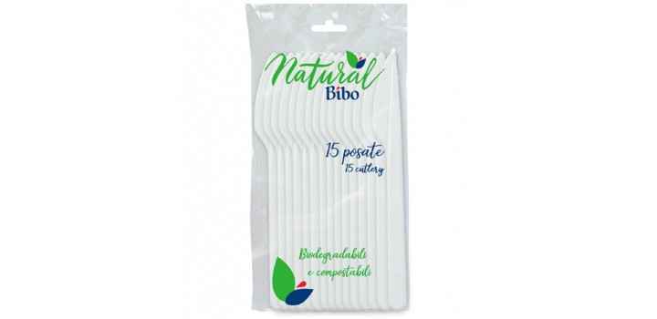 15 COLTELLI BIODEGeCOMPO BIANCO BIBO NAT.