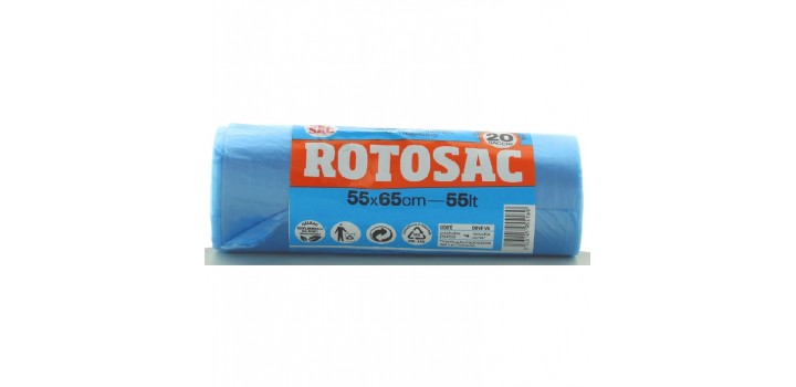 GEL SAC HD 20 SACCHETTI PATTUMIERA 55x65cm AZZURRO ROTOLO