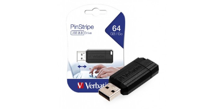 CHIAVETTA USB 2.0/3.2 VERBATIM PINSTRIPE 64GB TSI