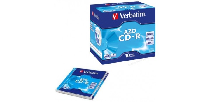 10 CD-R VERBATIM 700MB 52x JEWEL CASE 43327 TSI