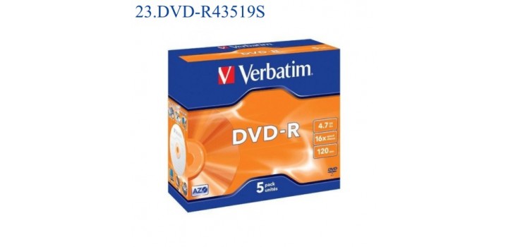 5 DVD-R VERBATIM 4.7GB 16x 120min. JEWEL CASE TSI