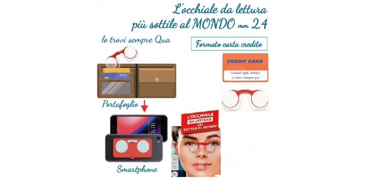 OCCHIALE DA LETTURA OPLA'+CUSTODIA RED +2.00