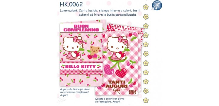 BIGLIETTO AUGURALE 11,5x17 B.C.HELLO KITTY 2s.