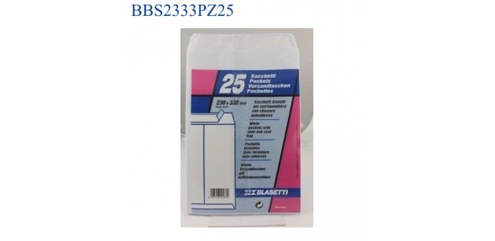 25 BUSTE BIANCHE SACCO 23x33 cod.537 BLASETTI